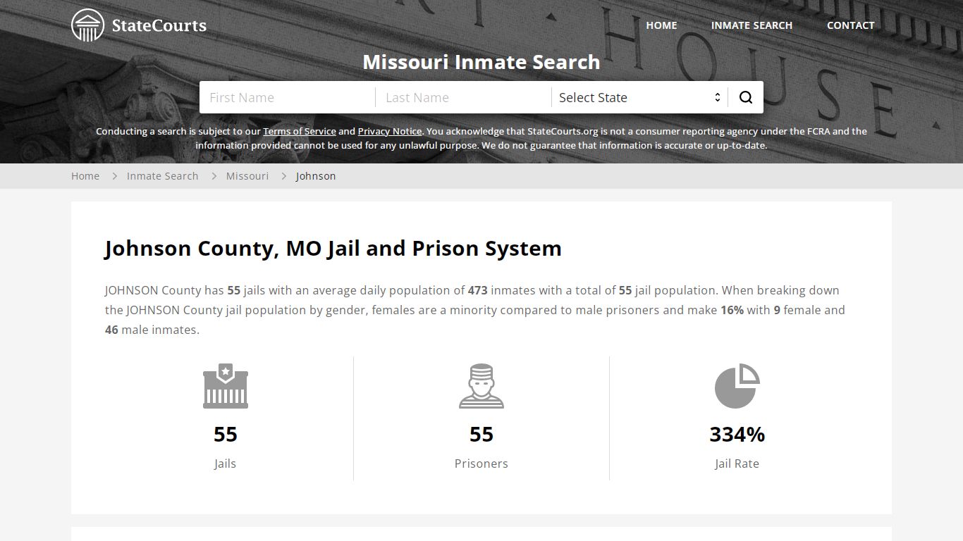 Johnson County, MO Inmate Search - StateCourts