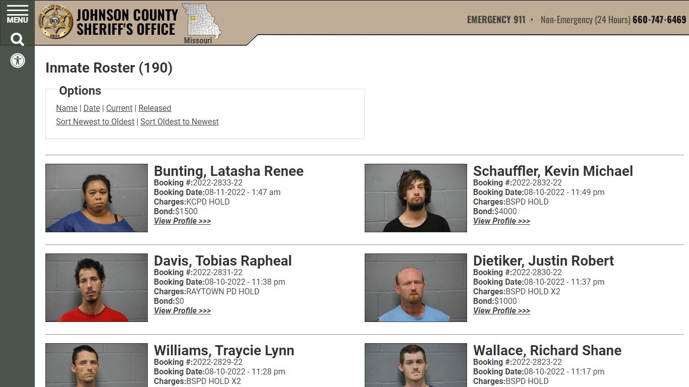 Inmate Roster - Johnson County Sheriff MO